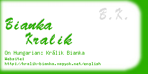 bianka kralik business card